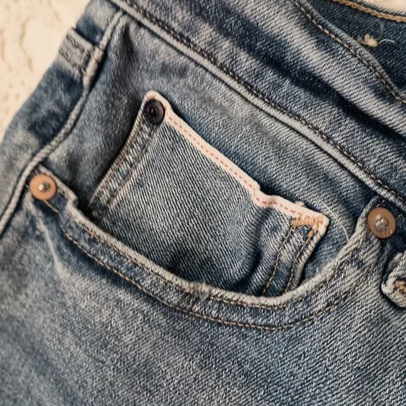 Gap Selvedge Jeans Japanese Blue Indigo Medium Wash Stretch Denim 14 32 Women - Picture 5 of 12